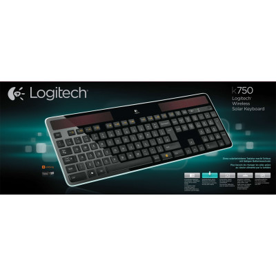 Logitech Wireless Solar Keyboard K750 clavier RF sans fil QWERTZ Allemand Noir