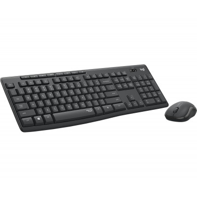 Logitech MK295 Silent Wireless Combo keyboard Mouse included RF Wireless AZERTY French Graphite