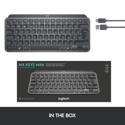 Logitech MX Keys Mini keyboard RF Wireless + Bluetooth ?ŽERTY French Graphite