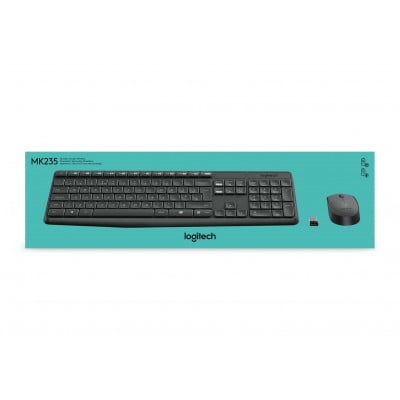 Logitech MK235 keyboard Mouse included USB QWERTZ German Grey