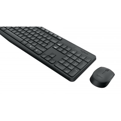 Logitech MK235 keyboard Mouse included USB QWERTZ German Grey
