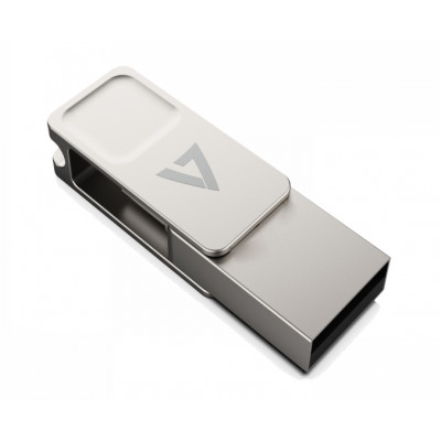V7 VF3128GTC lecteur USB flash 128 Go USB Type-A / USB Type-C 3.2 Gen 1 (3.1 Gen 1) Argent
