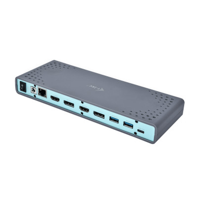 i-tec CADUAL4KDOCK notebook dock/port replicator Wired USB 3.2 Gen 1 (3.1 Gen 1) Type-C Black, Turquoise