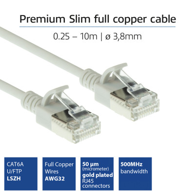 ACT DC7000 networking cable Grey 0.5 m Cat6a U/FTP (STP)