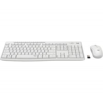 Logitech MK295 Silent Wireless Combo keyboard Mouse included RF Wireless AZERTY French White