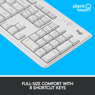 Logitech MK295 Silent Wireless Combo keyboard Mouse included RF Wireless AZERTY French White