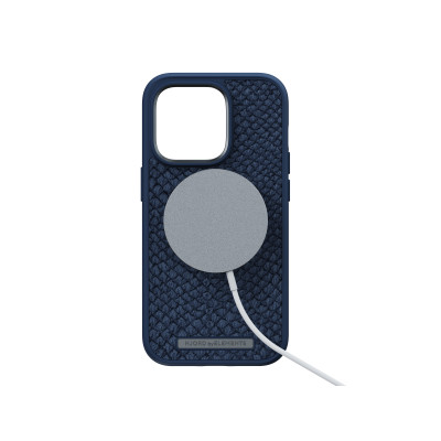 Njord byELEMENTS Salmon Leather Magsafe coque de protection pour téléphones portables 15,5 cm (6.1") Housse Bleu