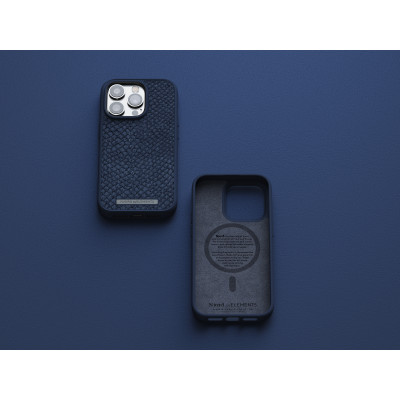 Njord byELEMENTS Salmon Leather Magsafe mobiele telefoon behuizingen 15,5 cm (6.1") Hoes Blauw
