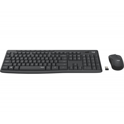 Logitech MK295 Silent Wireless Combo keyboard Mouse included USB QWERTY Nordic Graphite