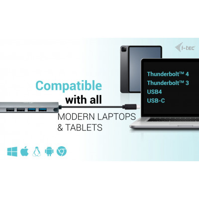 i-tec C31NANOHDM2DOCPD notebook dock & poortreplicator Bedraad USB 3.2 Gen 1 (3.1 Gen 1) Type-C Zilver