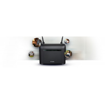 D-Link AC1200 routeur sans fil Gigabit Ethernet Bi-bande (2,4 GHz / 5 GHz) Noir