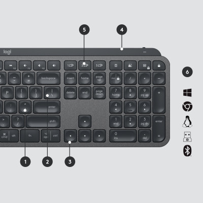 Logitech Mx Keys For Business keyboard Bluetooth Swiss Graphite