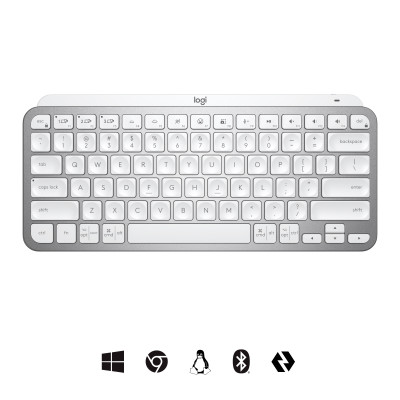 Logitech Mx Keys Mini For Business clavier RF sans fil + Bluetooth QWERTY Anglais Gris