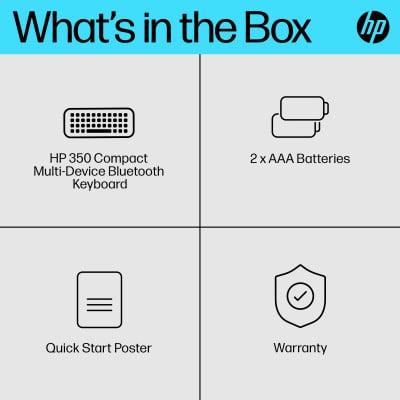 HP 350 Compact Multi-Device Bluetooth Keyboard clavier Noir