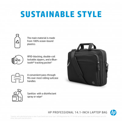 HP Professional 14.1-inch Laptop Bag notebook case 35.8 cm (14.1") Messenger case Black