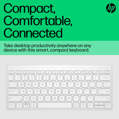 HP 350 Compact Multi-Device Bluetooth Keyboard clavier Blanc