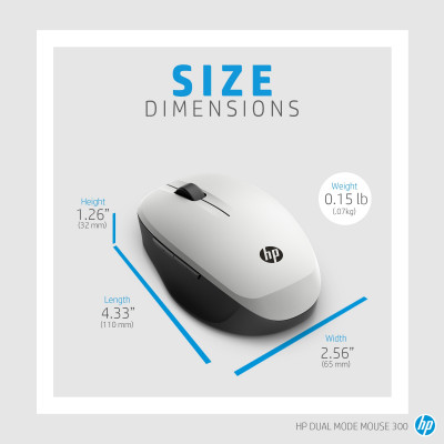 HP Dual Mode Mouse souris Ambidextre RF sans fil + Bluetooth Optique