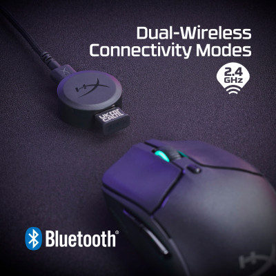HyperX Pulsefire Haste 2 - Wireless Gaming (Black) mouse Ambidextrous RF Wireless + Bluetooth 26000 DPI