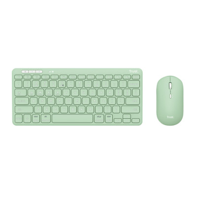Trust Lyra keyboard Mouse included RF Wireless + Bluetooth QWERTY US English Green