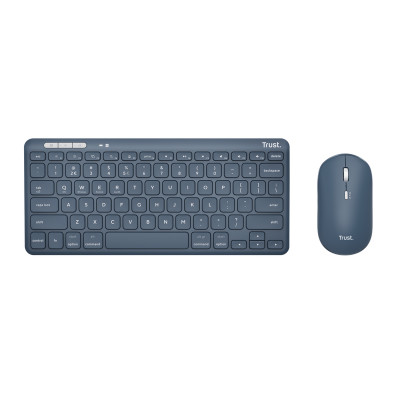 Trust Lyra keyboard Mouse included RF Wireless + Bluetooth QWERTY US English Blue