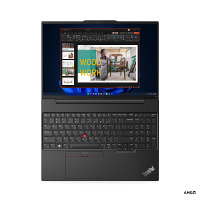 Lenovo ThinkPad E16 Ordinateur portable 40,6 cm (16") WUXGA AMD Ryzen™ 5 7530U 16 Go DDR4-SDRAM 512 Go SSD Wi-Fi 6 (802.11ax) Windows 11 Pro Noir