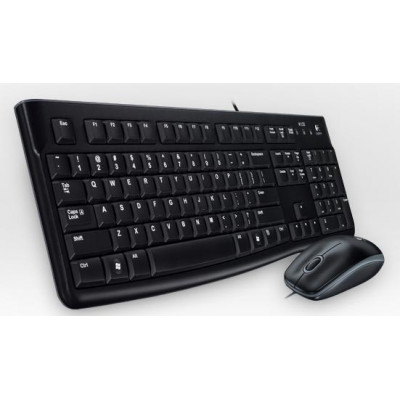 Logitech Desktop MK120 keyboard Mouse included USB QWERTY Portuguese Black