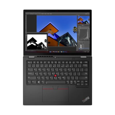 Lenovo ThinkPad L13 Yoga Hybride (2-en-1) 33,8 cm (13.3") Écran tactile WUXGA Intel® Core™ i7 i7-1355U 16 Go LPDDR5-SDRAM 512 Go SSD Wi-Fi 6 (802.11ax) Windows 11 Pro Noir