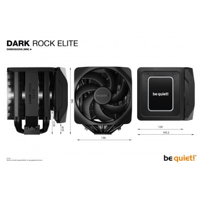 be quiet! Dark Rock Elite Processor Air cooler 13.5 cm Black 1 pc(s)