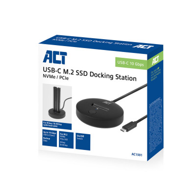 ACT AC1501 storage drive docking station USB 3.2 Gen 2 (3.1 Gen 2) Type-C Black