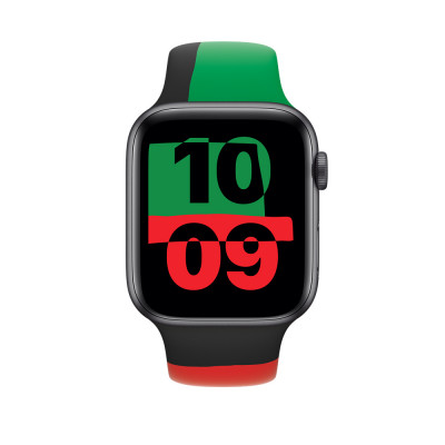 Apple MUQ83ZM/A Smart Wearable Accessories Band Black, Green, Red Fluoroelastomer