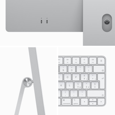 Apple iMac M3 Apple M 59.7 cm (23.5'') 4480 x 2520 pixels 8 GB 256 GB SSD All-in-One PC macOS Sonoma Wi-Fi 6E (802.11ax) Silver