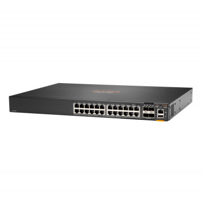 Hewlett Packard Enterprise Aruba 6200F 24G Class4 PoE 4SFP+ 370W Géré L3 Gigabit Ethernet (10/100/1000) Connexion Ethernet, supportant l'alimentation via ce port (PoE) 1U Noir