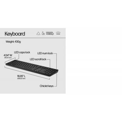HP 450 Programmable Wireless Keyboard clavier FR sans fil +USB Noir