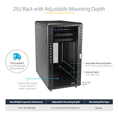 StarTech.com RK2536BKF rack cabinet Freestanding rack Black