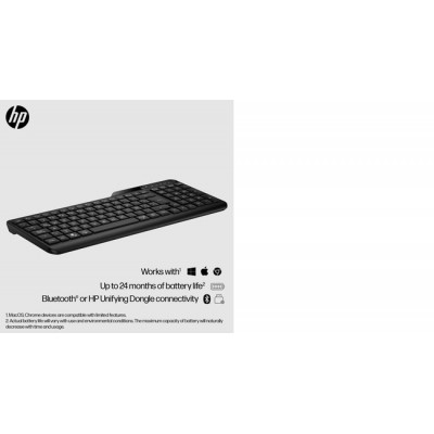 HP 475 Dual-Mode Wireless keyboard RF Wireless + Bluetooth Black