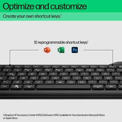 HP 475 Dual-Mode Wireless Keyboard clavier RF sans fil + Bluetooth Noir