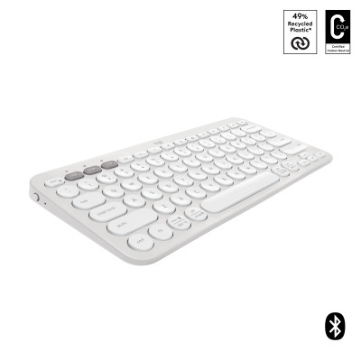 Logitech Pebble Keys 2 K380s keyboard RF Wireless + Bluetooth AZERTY French White