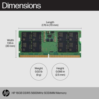 HP 16GB DDR5 5600MHz SODIMM Memory geheugenmodule