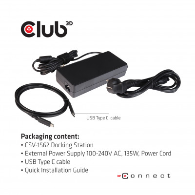 Club 3D USB TC3.2 Gen 1 Uni Trip 4K CD 60w
