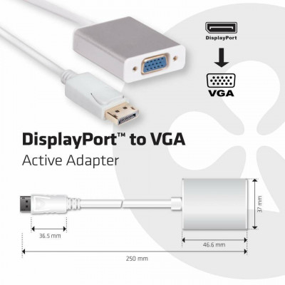 Club 3D DisplayPor to VGA Active Adapter Poly Bag