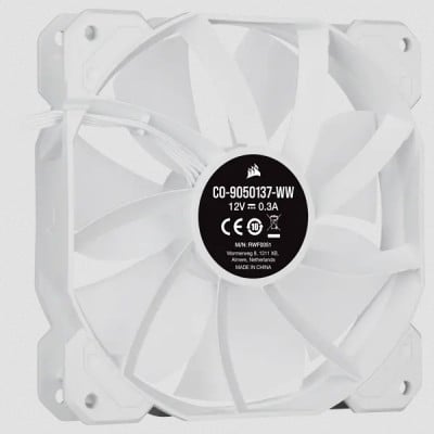 Corsair SP Series  White SP120 RGB ELITE  120mmRGB LED Fan with AirGuide  Triple Pack with Lighting Node CORE