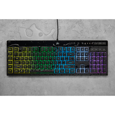 Corsair K55 RGB PRO Gaming Keyboard Backlit Zoned RGB LED Rubberdome QWERTZ