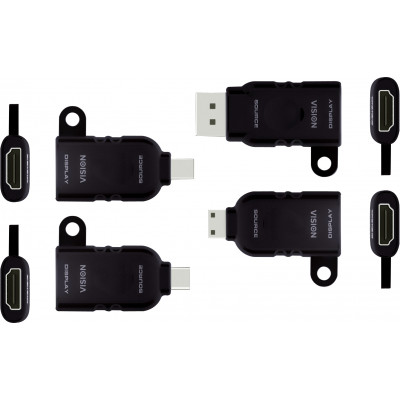 Vision TC-MULTIHDMI/BL cable gender changer mDP/DP/mHDMI/USB-C HDMI Black