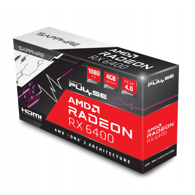 Sapphire PULSE 11315-01-20G graphics card AMD Radeon RX 6400 4 GB GDDR6