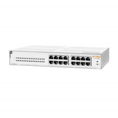 Hewlett Packard Enterprise Aruba Instant On 1430 16G Class4 PoE 124W Unmanaged L2 Gigabit Ethernet (10/100/1000) Power over Ethernet (PoE) 1U White
