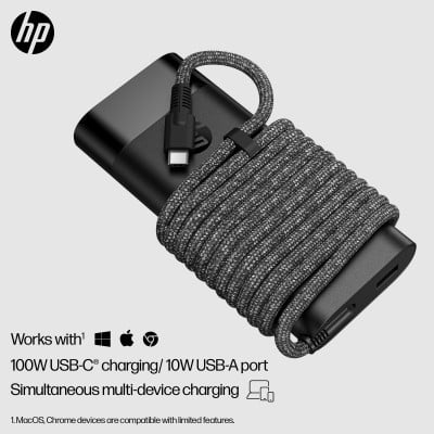 HP 110W USB-C Laptop Charger netvoeding & inverter Zwart