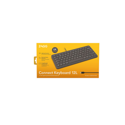 ZAGG Connect Keyboard 12L clavier Lightning QWERTY Anglais Noir