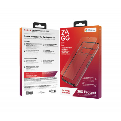 ZAGG Luxe + Glass 360 mobile phone case 17 cm (6.7") Cover Transparent