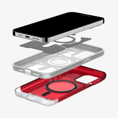 Spigen Classic C1 MagFit mobile phone case 15.5 cm (6.1") Cover Red