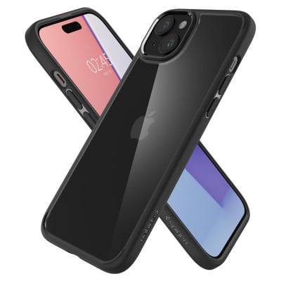 Spigen Crystal Hybrid mobile phone case 15.5 cm (6.1") Cover Black, Transparent